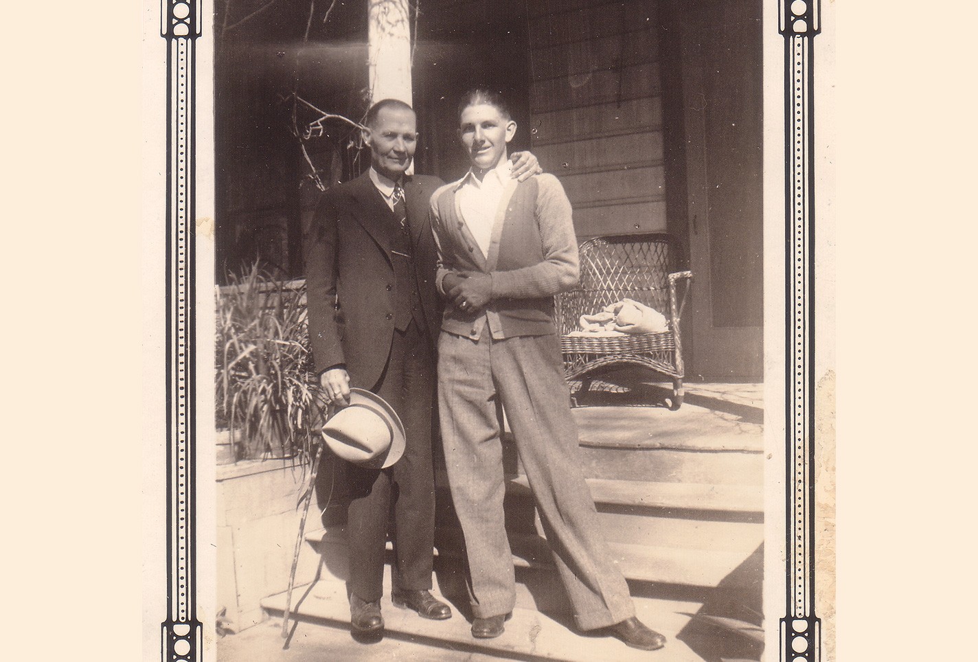 Robert and uncle Thomas in 1935