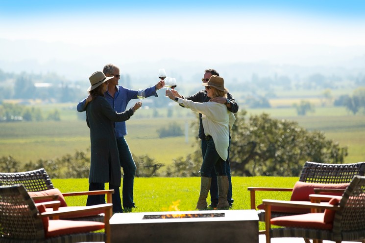 People toasting glasses of Robert Young Wine at Scion House