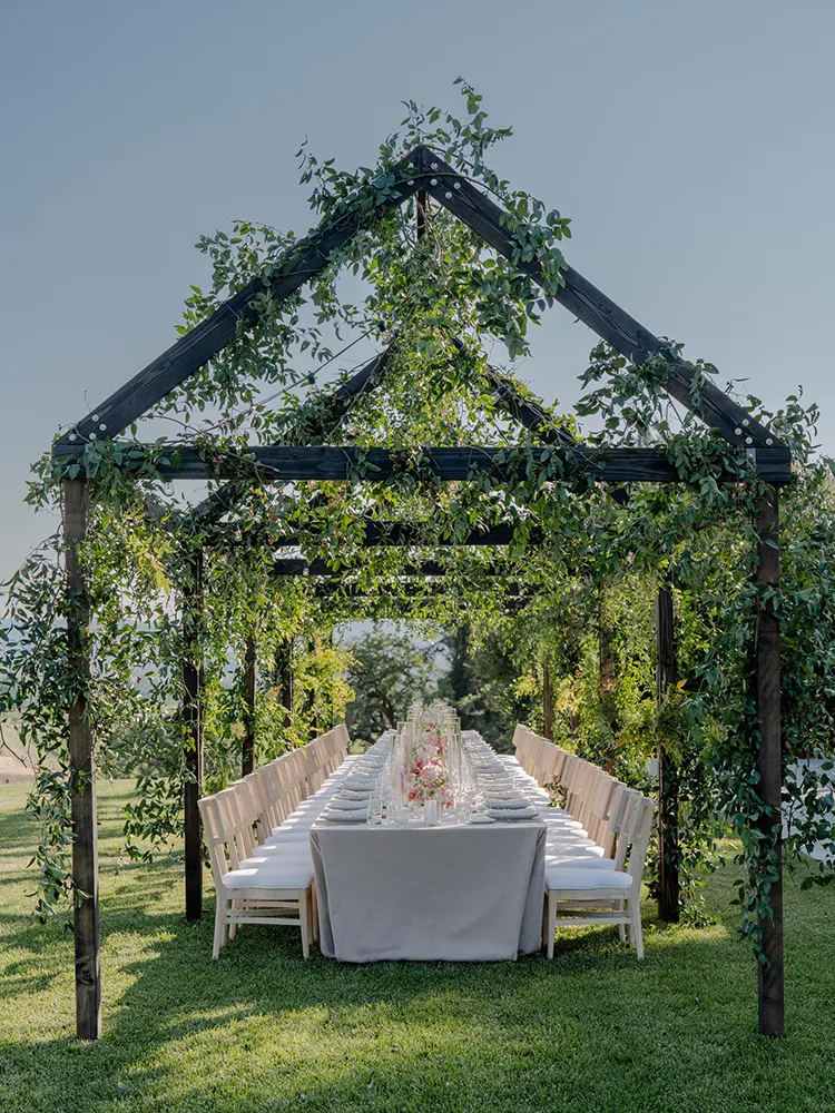 RYEW vineyards set up for private dinner
